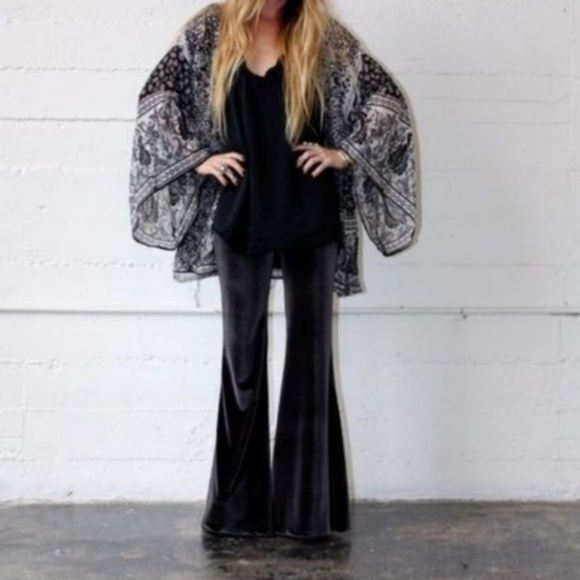 Torn by Ronny Kobo Pants - New Ronny Kobo High Rise Black Velvet Flare Pants